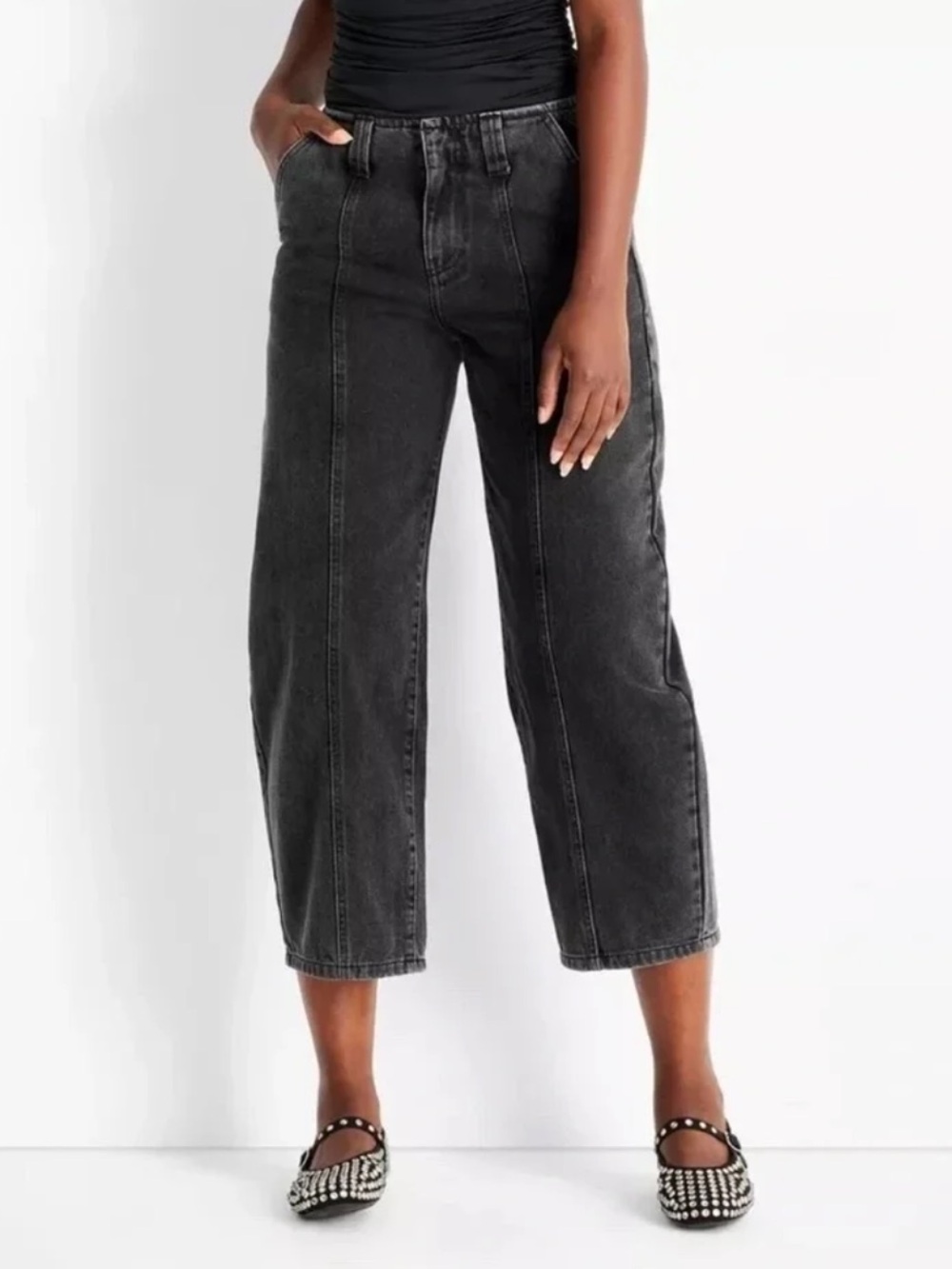 Women's Mid-Rise Barrel Leg Jeans - Future Collective NWOT